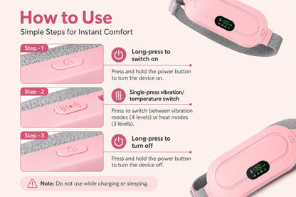 Portable Heating Pad & Massager for Period Cramps and Back Pain Relief