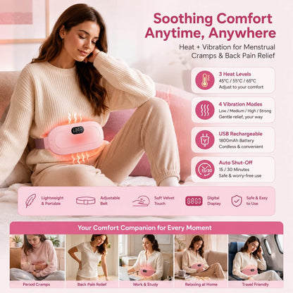 Portable Heating Pad & Massager for Period Cramps and Back Pain Relief